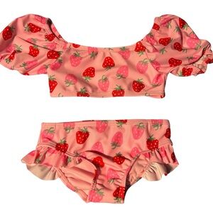 Wonder Nation Pink Strawberry Bikini Set